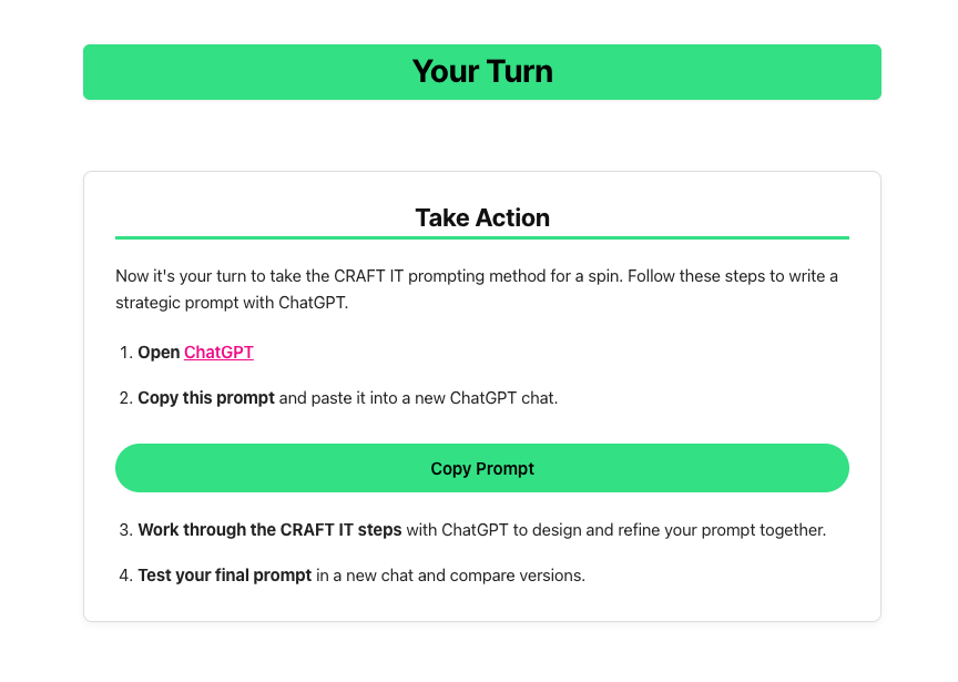 Applied to your work