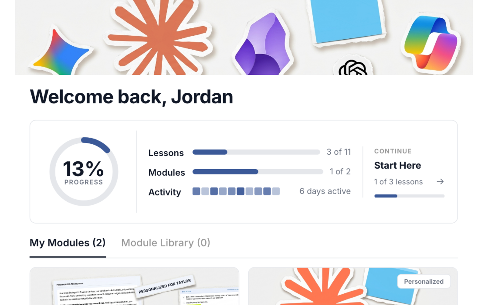 Modules designed for your team. Not 10,000 strangers.