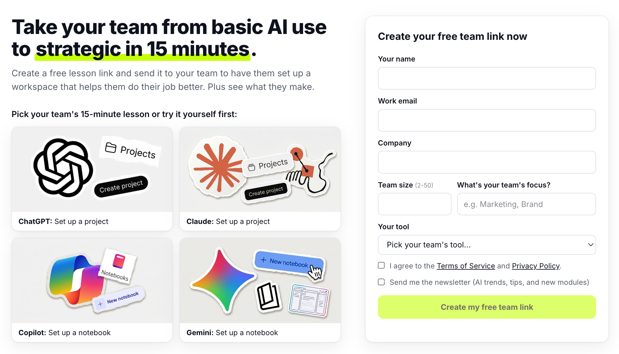 Free team lesson: projects or notebooks